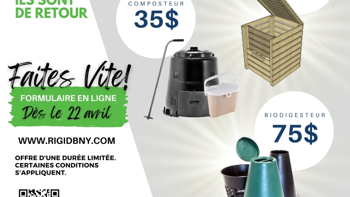 COMPOSTEURS EN VENTE DÈS LE 22 AVRIL