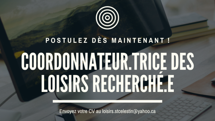 OFFRE D'EMPLOI - COORDONNATEUR EN LOISIRS