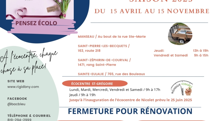 OUVERTURE DES ÉCOCENTRES