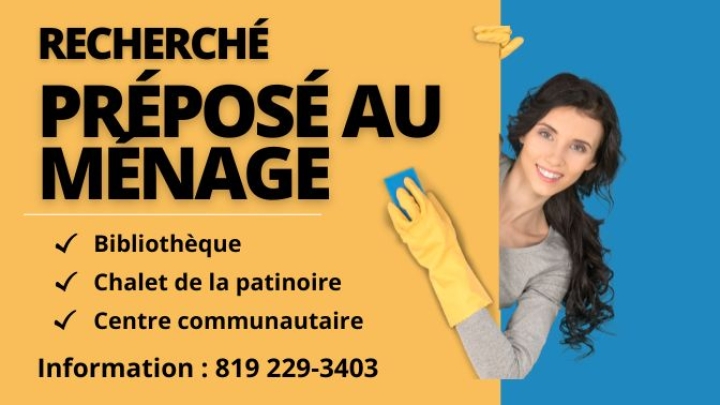 OFFRE D'EMPLOI - PRÉPOSÉ(E) AU MÉNAGE