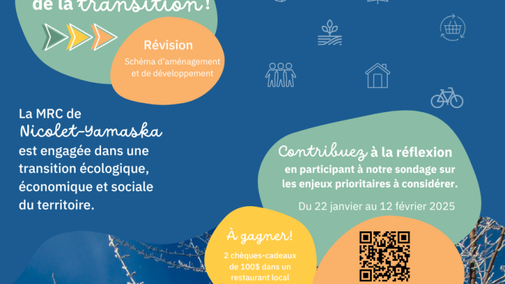 LA MRC DE NICOLET-YAMASKA A BESOIN DE VOUS!