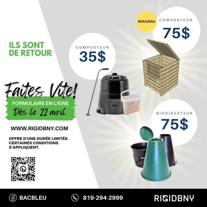 COMPOSTEURS EN VENTE DÈS LE 22 AVRIL