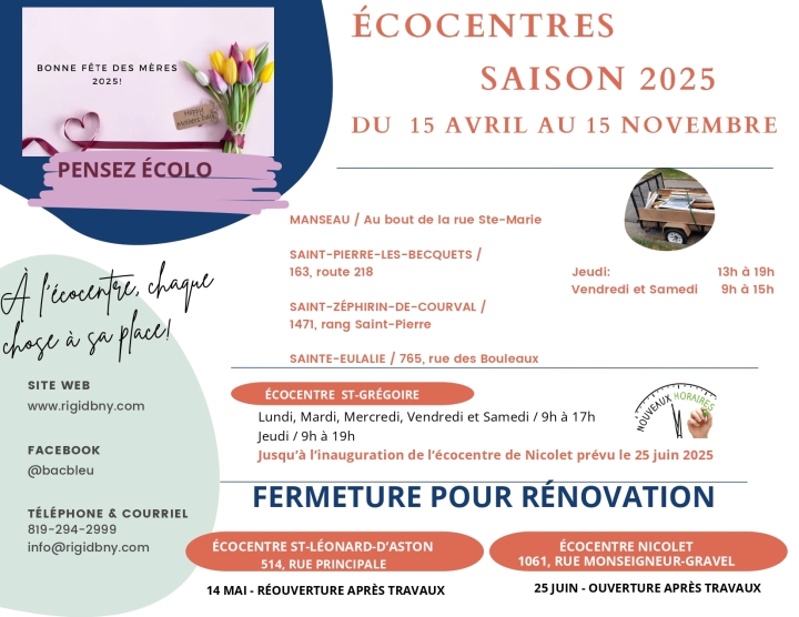 OUVERTURE DES ÉCOCENTRES