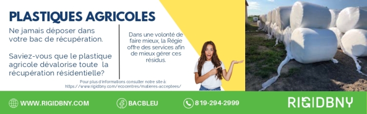 AUCUN PLASTIQUE AGRICOLE DANS LE BAC BLEU