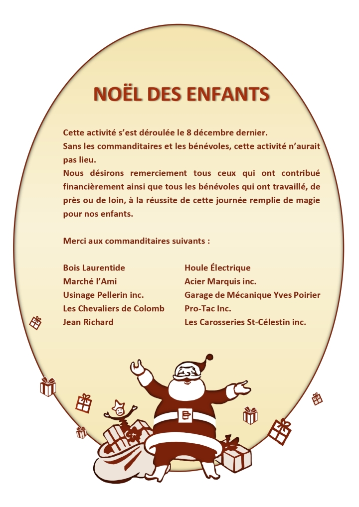 REMERCIEMENTS - NOËL DES ENFANTS 2024