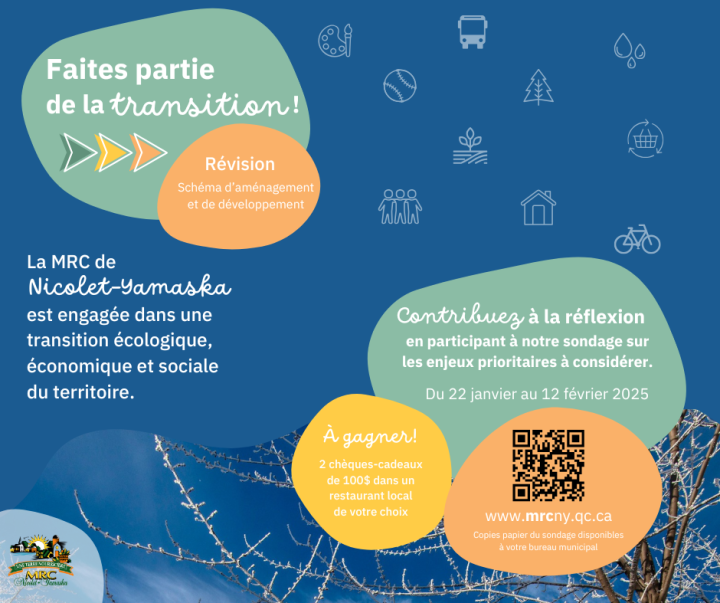 LA MRC DE NICOLET-YAMASKA A BESOIN DE VOUS!